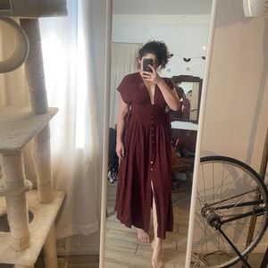 Free People Jacinta midi dress, maroon